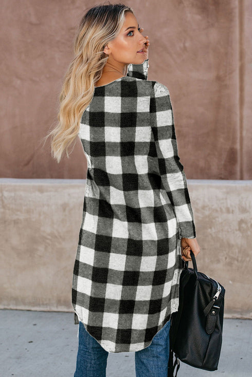 Print Colorblock Long Cardigan